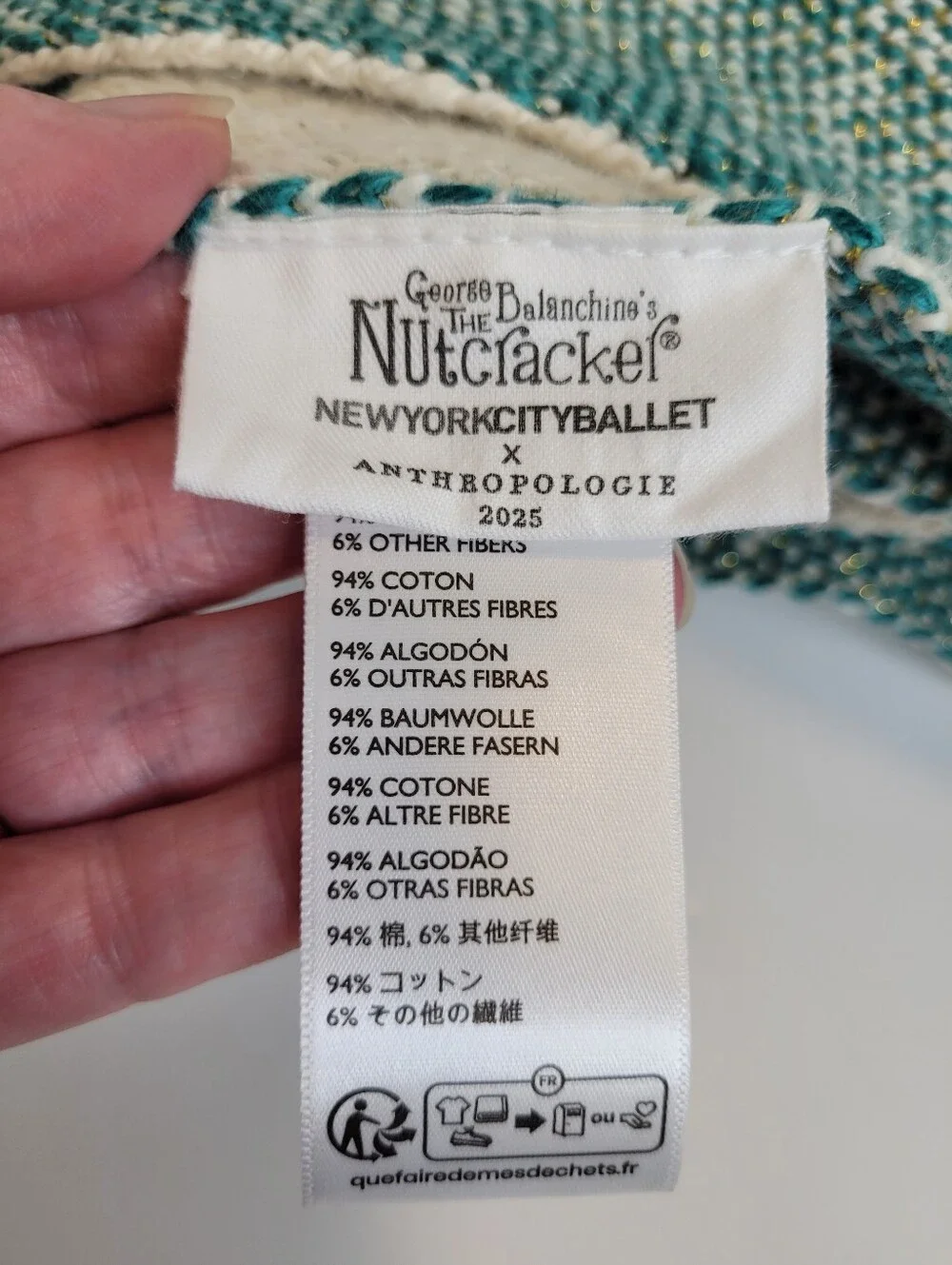 Anthropologie x Nutcracker Ballet Christmas Throw Cotton Tree
